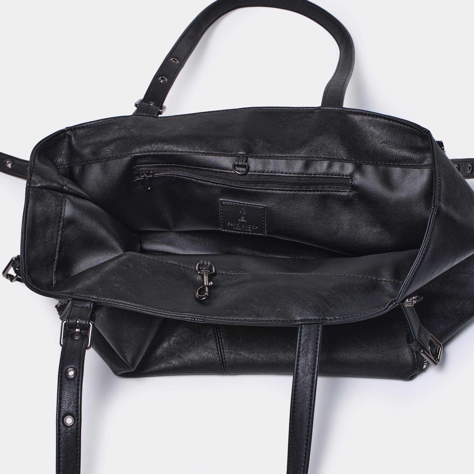 PREORDER Zipper Shopper Bag M Nappa Matte Black